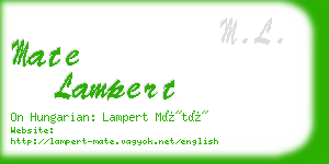 mate lampert business card